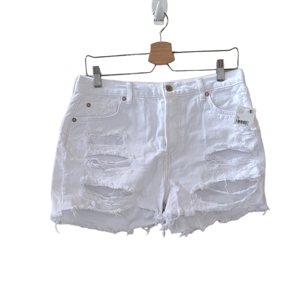 FREE PEOPLE We‎ The Free Maggie Mid Rise Distressed Shorts Size 28
